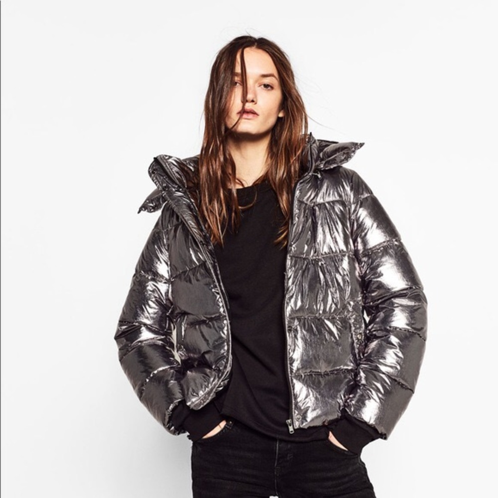 Zara Metallic Puffer